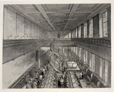 General Post Office, Letter Carriers Room arranged for dispatch of newspapers by Thomas Hosmer Shepherd